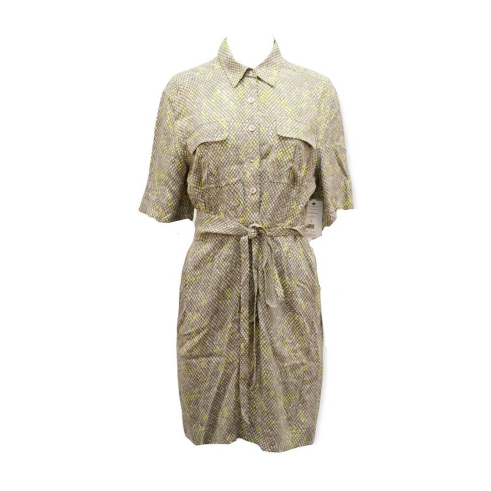 Equipment Axelle Belted Printed Crepe Dress in Multicolor Viscose